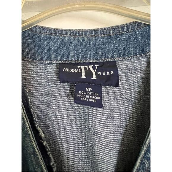 original Ty wear snap button down jean dress dark blue denim cotton - Picture 4 of 8